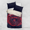 Personalized Melbourne Demons Polynesian Bedding Set Tribal Chest and Sleeve Tattoo Heritage Warrior