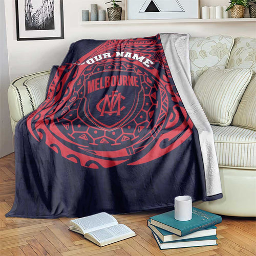 Personalized Melbourne Demons Polynesian Blanket Tribal Chest and Sleeve Tattoo Heritage Warrior
