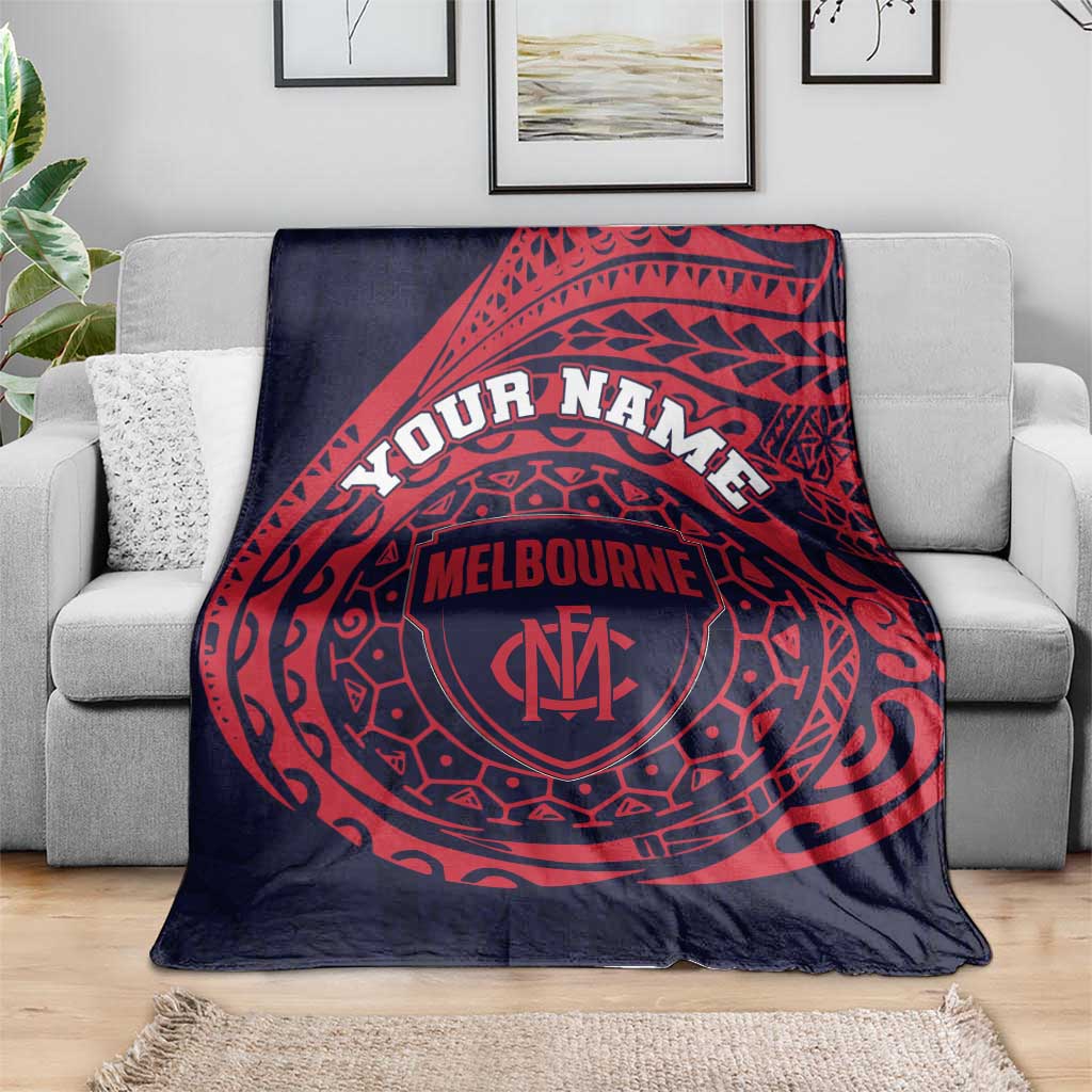 Personalized Melbourne Demons Polynesian Blanket Tribal Chest and Sleeve Tattoo Heritage Warrior