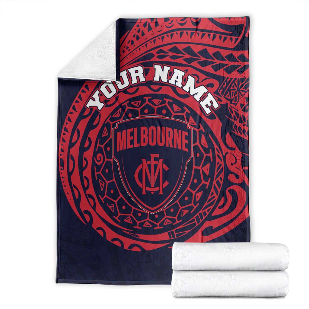 Personalized Melbourne Demons Polynesian Blanket Tribal Chest and Sleeve Tattoo Heritage Warrior