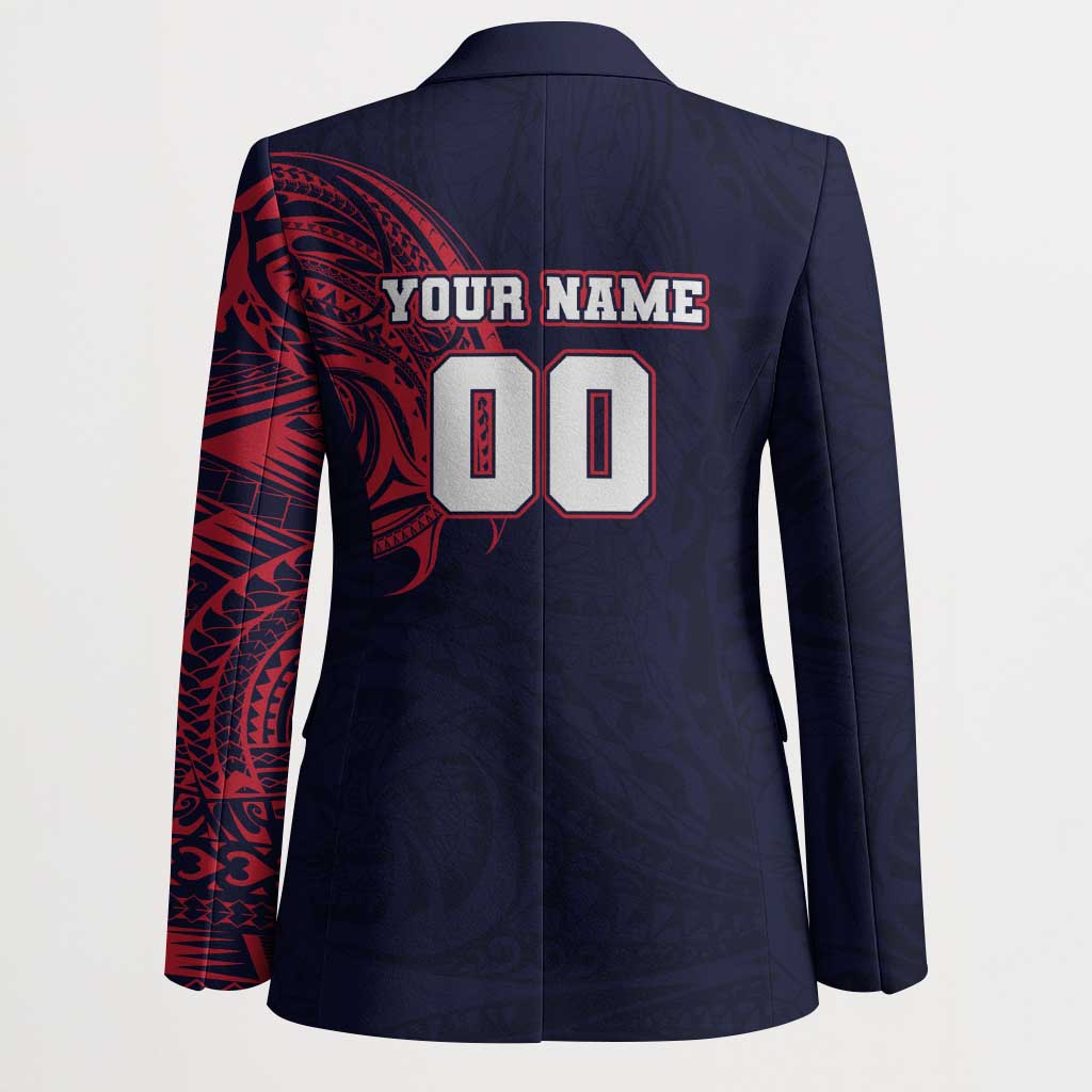 Personalized Melbourne Demons Polynesian Blazer Tribal Chest and Sleeve Tattoo Heritage Warrior
