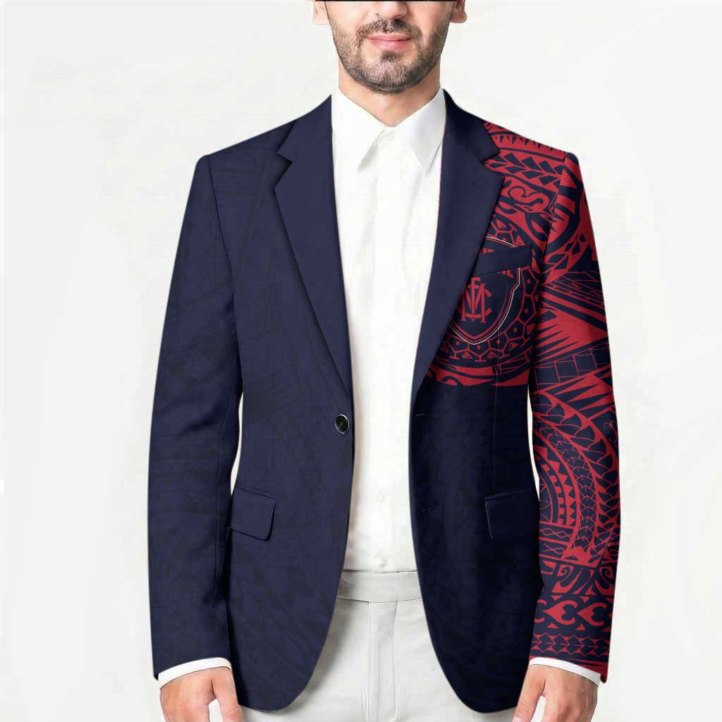 Personalized Melbourne Demons Polynesian Blazer Tribal Chest and Sleeve Tattoo Heritage Warrior
