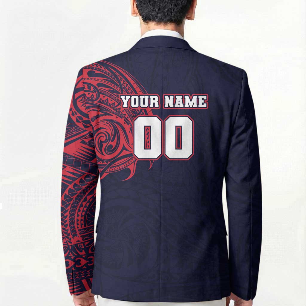 Personalized Melbourne Demons Polynesian Blazer Tribal Chest and Sleeve Tattoo Heritage Warrior