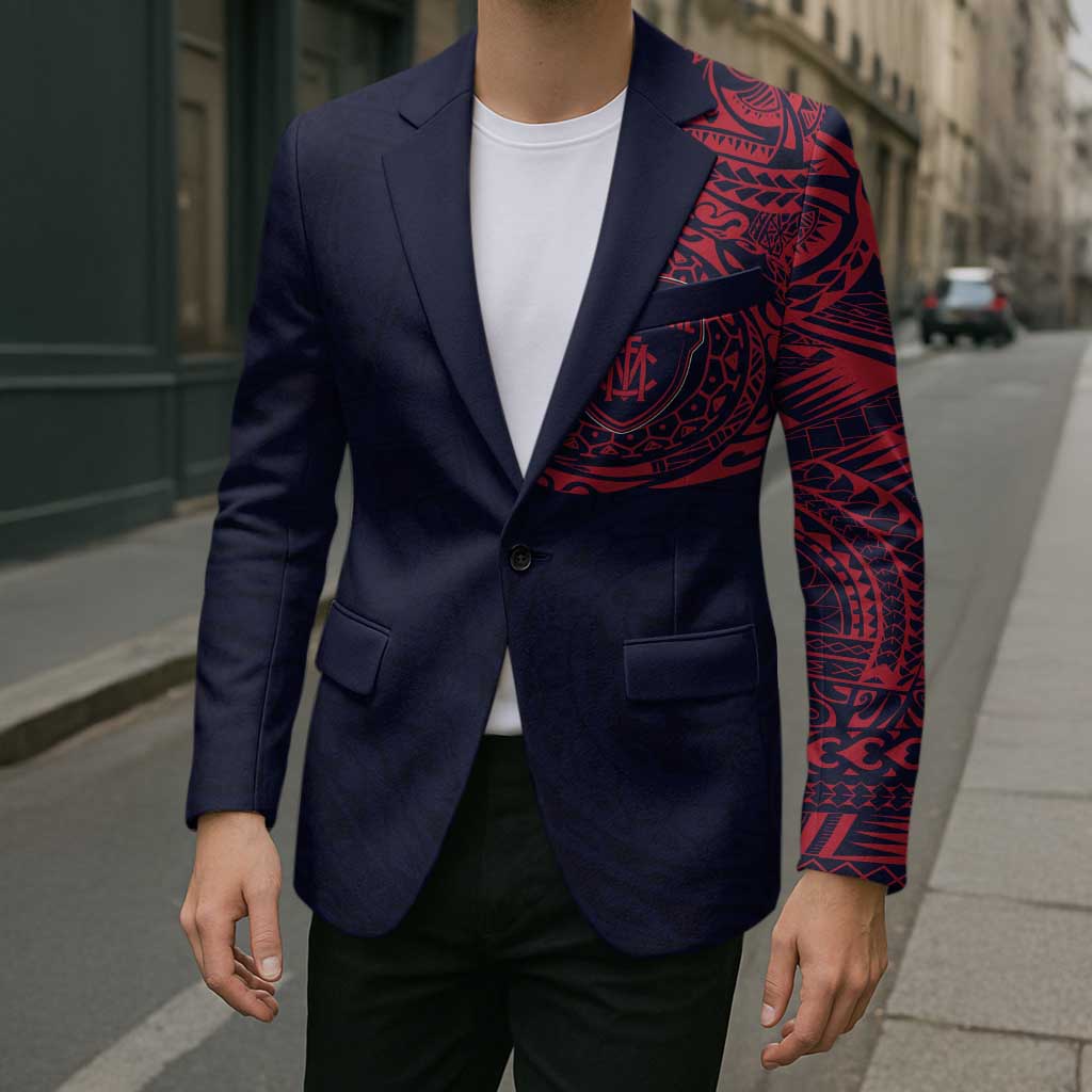 Personalized Melbourne Demons Polynesian Blazer Tribal Chest and Sleeve Tattoo Heritage Warrior