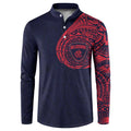 Personalized Melbourne Demons Polynesian Button Sweatshirt Tribal Chest and Sleeve Tattoo Heritage Warrior