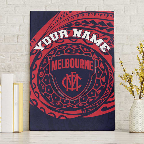 Personalized Melbourne Demons Polynesian Canvas Wall Art Tribal Chest and Sleeve Tattoo Heritage Warrior