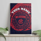 Personalized Melbourne Demons Polynesian Canvas Wall Art Tribal Chest and Sleeve Tattoo Heritage Warrior