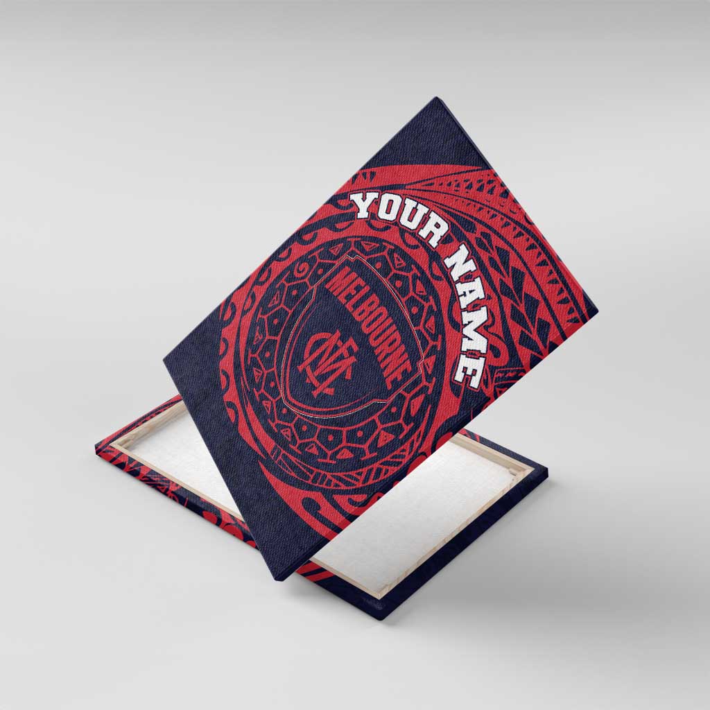 Personalized Melbourne Demons Polynesian Canvas Wall Art Tribal Chest and Sleeve Tattoo Heritage Warrior