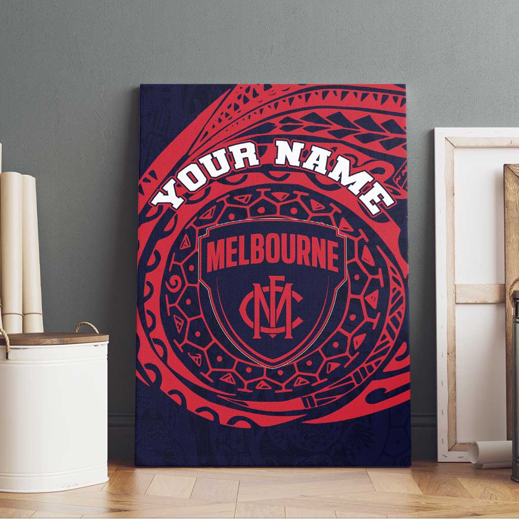 Personalized Melbourne Demons Polynesian Canvas Wall Art Tribal Chest and Sleeve Tattoo Heritage Warrior
