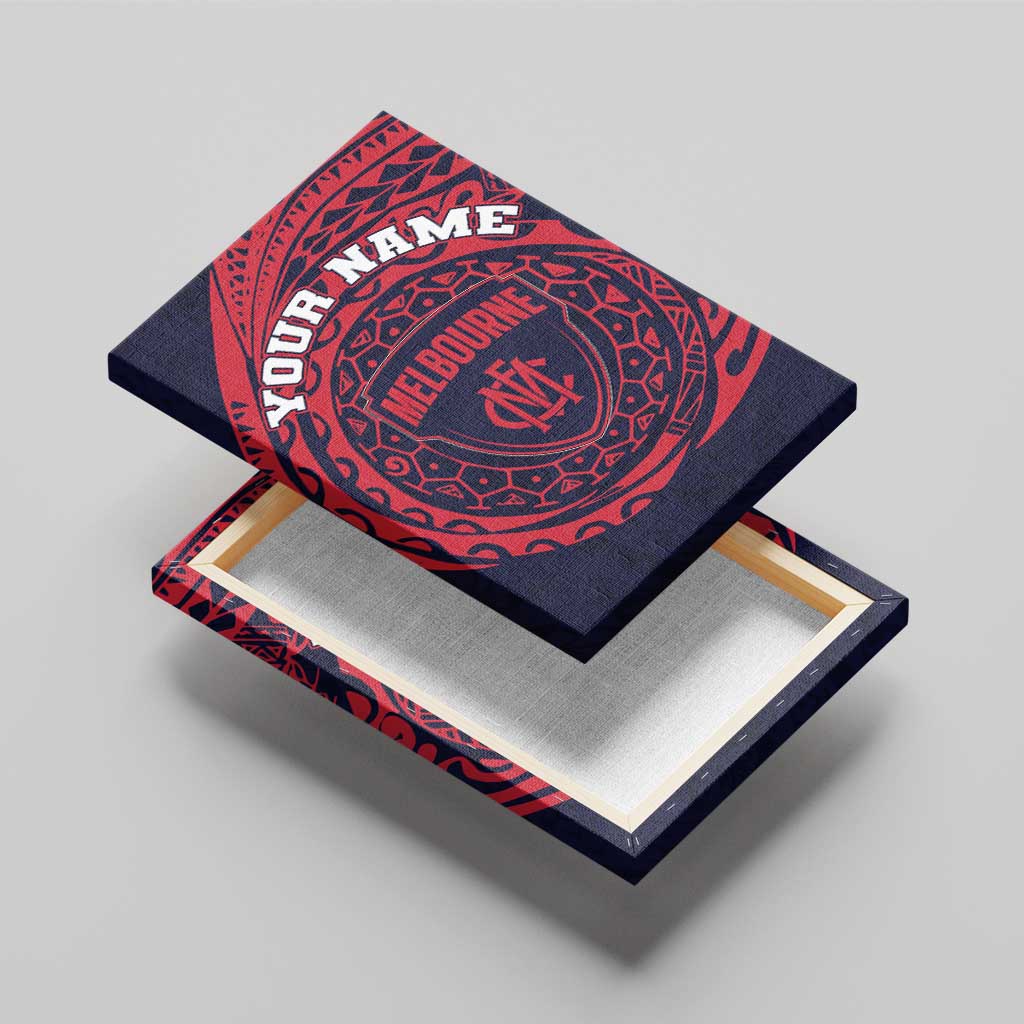 Personalized Melbourne Demons Polynesian Canvas Wall Art Tribal Chest and Sleeve Tattoo Heritage Warrior