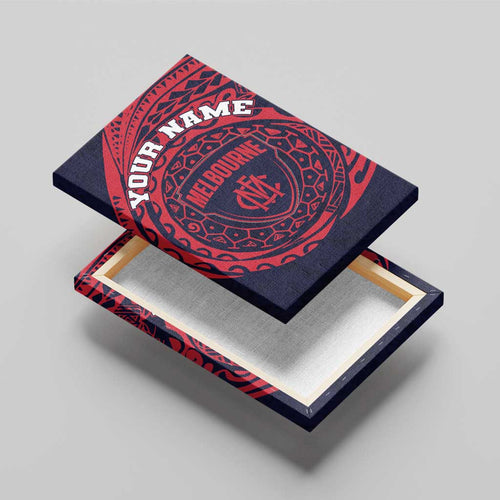 Personalized Melbourne Demons Polynesian Canvas Wall Art Tribal Chest and Sleeve Tattoo Heritage Warrior