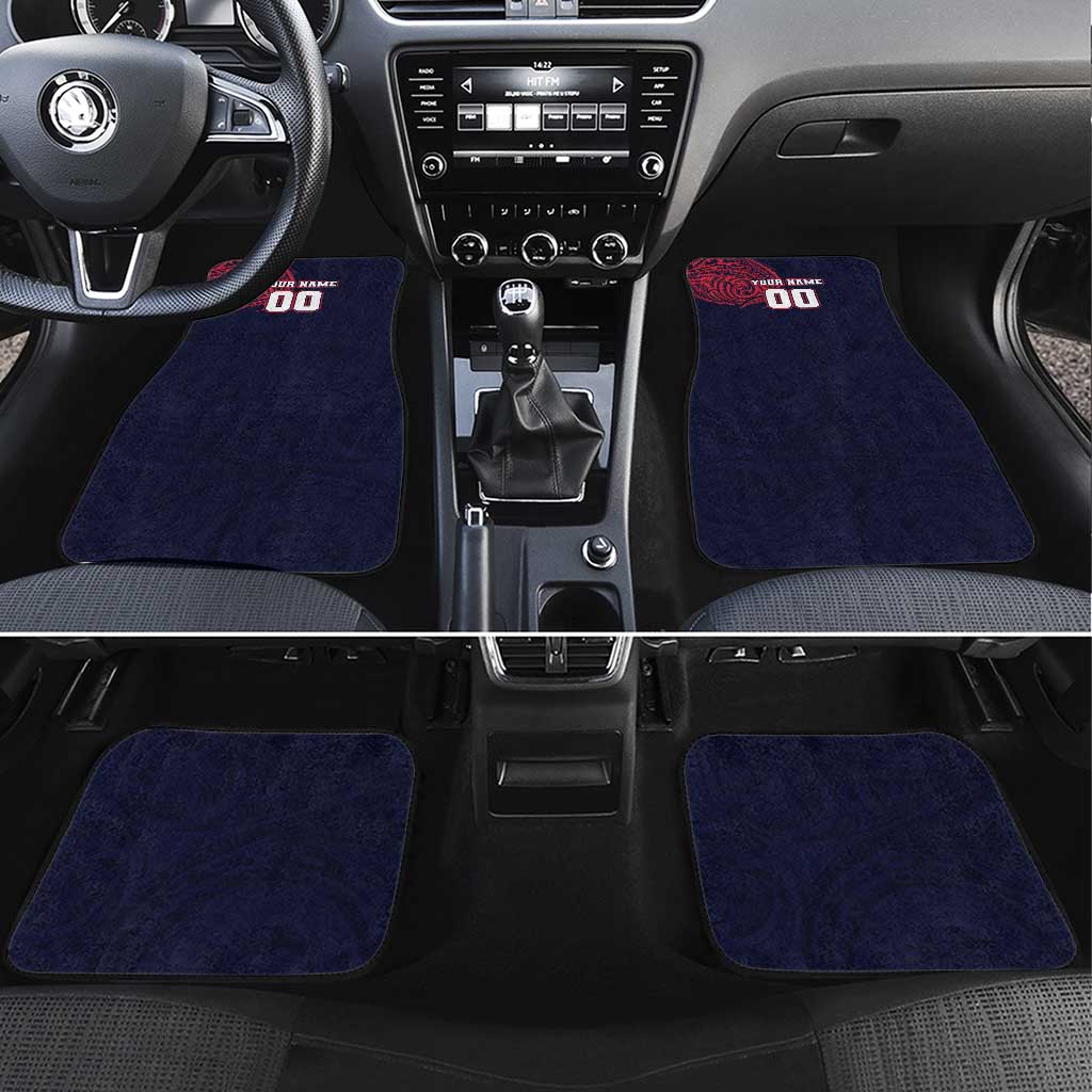 Personalized Melbourne Demons Polynesian Car Mats Tribal Chest and Sleeve Tattoo Heritage Warrior