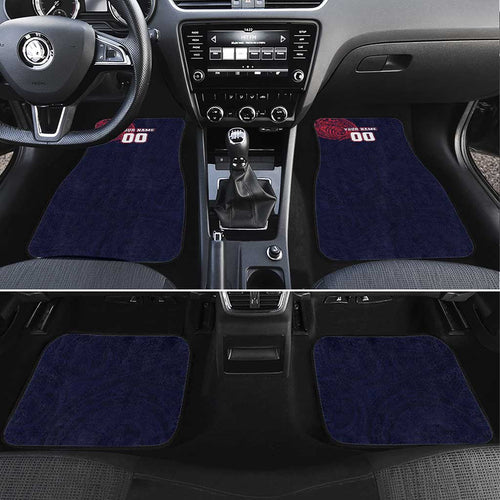 Personalized Melbourne Demons Polynesian Car Mats Tribal Chest and Sleeve Tattoo Heritage Warrior