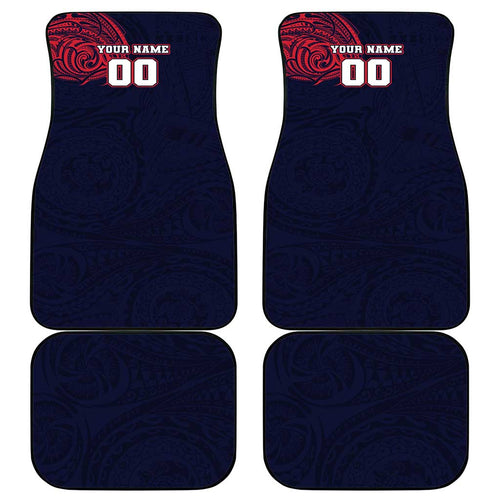 Personalized Melbourne Demons Polynesian Car Mats Tribal Chest and Sleeve Tattoo Heritage Warrior