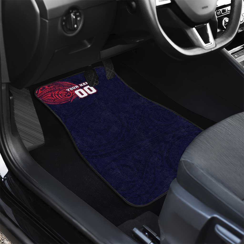 Personalized Melbourne Demons Polynesian Car Mats Tribal Chest and Sleeve Tattoo Heritage Warrior