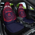 Personalized Melbourne Demons Polynesian Car Seat Cover Tribal Chest and Sleeve Tattoo Heritage Warrior