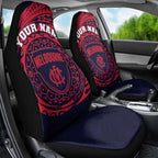 Personalized Melbourne Demons Polynesian Car Seat Cover Tribal Chest and Sleeve Tattoo Heritage Warrior