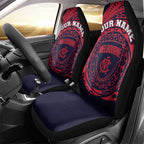 Personalized Melbourne Demons Polynesian Car Seat Cover Tribal Chest and Sleeve Tattoo Heritage Warrior