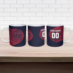 Personalized Melbourne Demons Polynesian Ceramic Mug Tribal Chest and Sleeve Tattoo Heritage Warrior