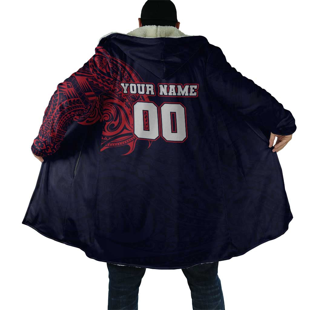 Personalized Melbourne Demons Polynesian Cloak Tribal Chest and Sleeve Tattoo Heritage Warrior