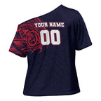 Personalized Melbourne Demons Polynesian Cross Shoulder Shirt Tribal Chest and Sleeve Tattoo Heritage Warrior