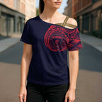 Personalized Melbourne Demons Polynesian Cross Shoulder Shirt Tribal Chest and Sleeve Tattoo Heritage Warrior