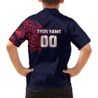 Personalized Melbourne Demons Polynesian Family Matching Summer Maxi Dress and Hawaiian Shirt Tribal Chest and Sleeve Tattoo Heritage Warrior