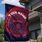 Personalized Melbourne Demons Polynesian Garden Flag Tribal Chest and Sleeve Tattoo Heritage Warrior