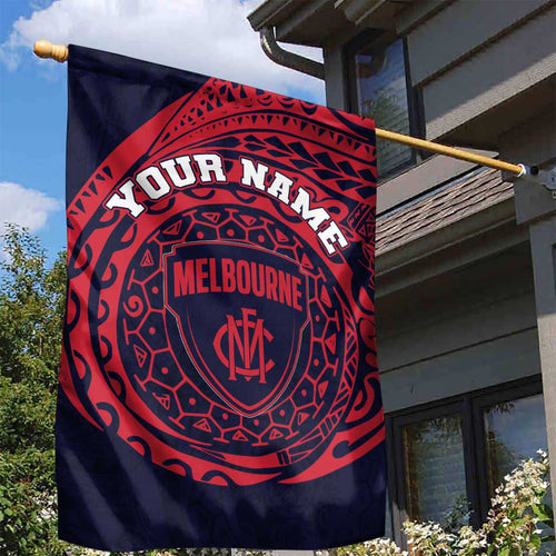 Personalized Melbourne Demons Polynesian Garden Flag Tribal Chest and Sleeve Tattoo Heritage Warrior