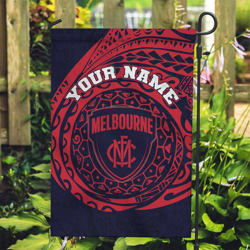 Personalized Melbourne Demons Polynesian Garden Flag Tribal Chest and Sleeve Tattoo Heritage Warrior