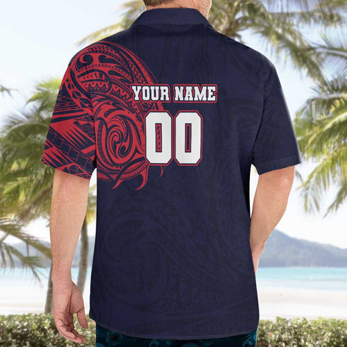 Personalized Melbourne Demons Polynesian Hawaiian Shirt Tribal Chest and Sleeve Tattoo Heritage Warrior