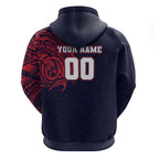 Personalized Melbourne Demons Polynesian Hoodie Tribal Chest and Sleeve Tattoo Heritage Warrior