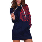 Personalized Melbourne Demons Polynesian Hoodie Dress Tribal Chest and Sleeve Tattoo Heritage Warrior