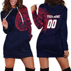 Personalized Melbourne Demons Polynesian Hoodie Dress Tribal Chest and Sleeve Tattoo Heritage Warrior