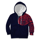 Personalized Melbourne Demons Polynesian Kid Hoodie Tribal Chest and Sleeve Tattoo Heritage Warrior