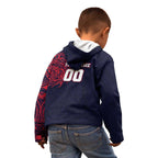Personalized Melbourne Demons Polynesian Kid Hoodie Tribal Chest and Sleeve Tattoo Heritage Warrior