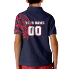Personalized Melbourne Demons Polynesian Kid Polo Shirt Tribal Chest and Sleeve Tattoo Heritage Warrior