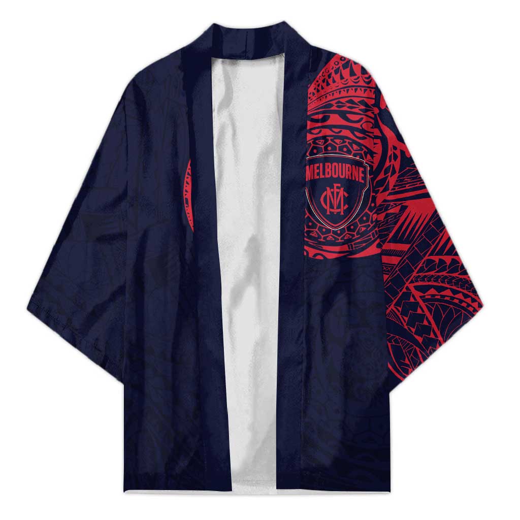 Personalized Melbourne Demons Polynesian Kimono Tribal Chest and Sleeve Tattoo Heritage Warrior
