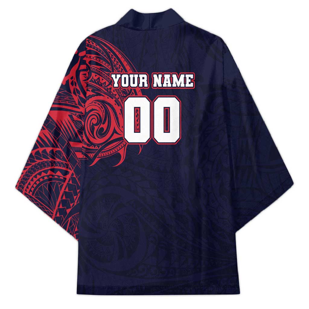 Personalized Melbourne Demons Polynesian Kimono Tribal Chest and Sleeve Tattoo Heritage Warrior