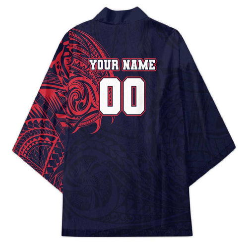 Personalized Melbourne Demons Polynesian Kimono Tribal Chest and Sleeve Tattoo Heritage Warrior