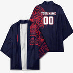 Personalized Melbourne Demons Polynesian Kimono Tribal Chest and Sleeve Tattoo Heritage Warrior