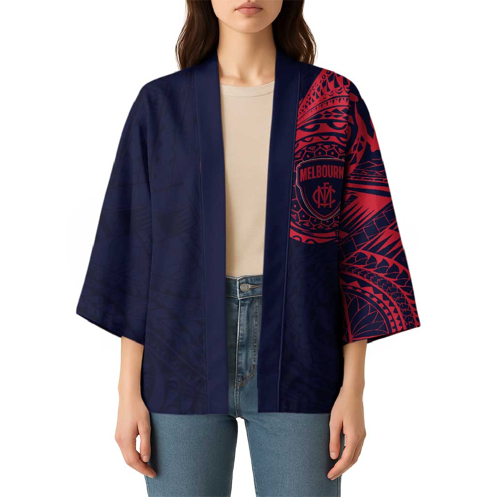 Personalized Melbourne Demons Polynesian Kimono Tribal Chest and Sleeve Tattoo Heritage Warrior