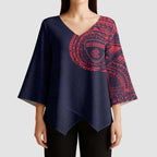 Personalized Melbourne Demons Polynesian Kimono Sleeve Blouse Tribal Chest and Sleeve Tattoo Heritage Warrior
