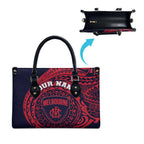 Personalized Melbourne Demons Polynesian Leather Bag Tribal Chest and Sleeve Tattoo Heritage Warrior