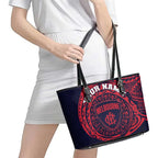Personalized Melbourne Demons Polynesian Leather Tote Bag Tribal Chest and Sleeve Tattoo Heritage Warrior