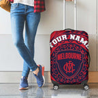 Personalized Melbourne Demons Polynesian Luggage Cover Tribal Chest and Sleeve Tattoo Heritage Warrior