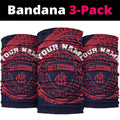 Personalized Melbourne Demons Polynesian Neck Gaiter Tribal Chest and Sleeve Tattoo Heritage Warrior