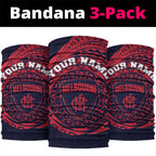 Personalized Melbourne Demons Polynesian Neck Gaiter Tribal Chest and Sleeve Tattoo Heritage Warrior