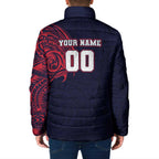 Personalized Melbourne Demons Polynesian Padded Jacket Tribal Chest and Sleeve Tattoo Heritage Warrior