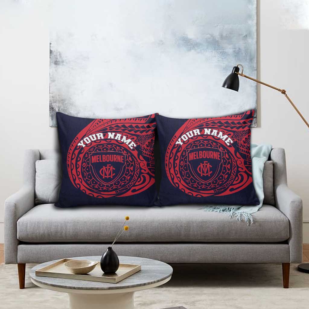 Personalized Melbourne Demons Polynesian Pillow Cover Tribal Chest and Sleeve Tattoo Heritage Warrior